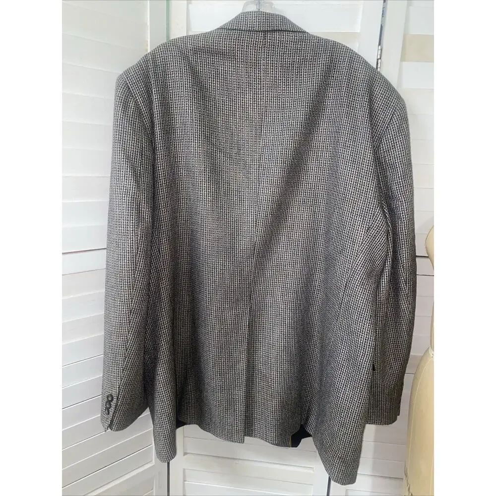 Vintage Haggar Men’s Houndstooth Sport Coat Blazer Lined USA Made X-Large